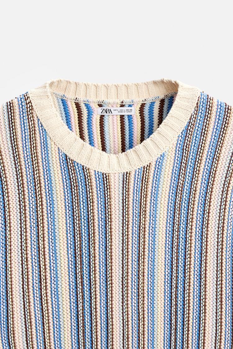Pull en jacquard à rayures