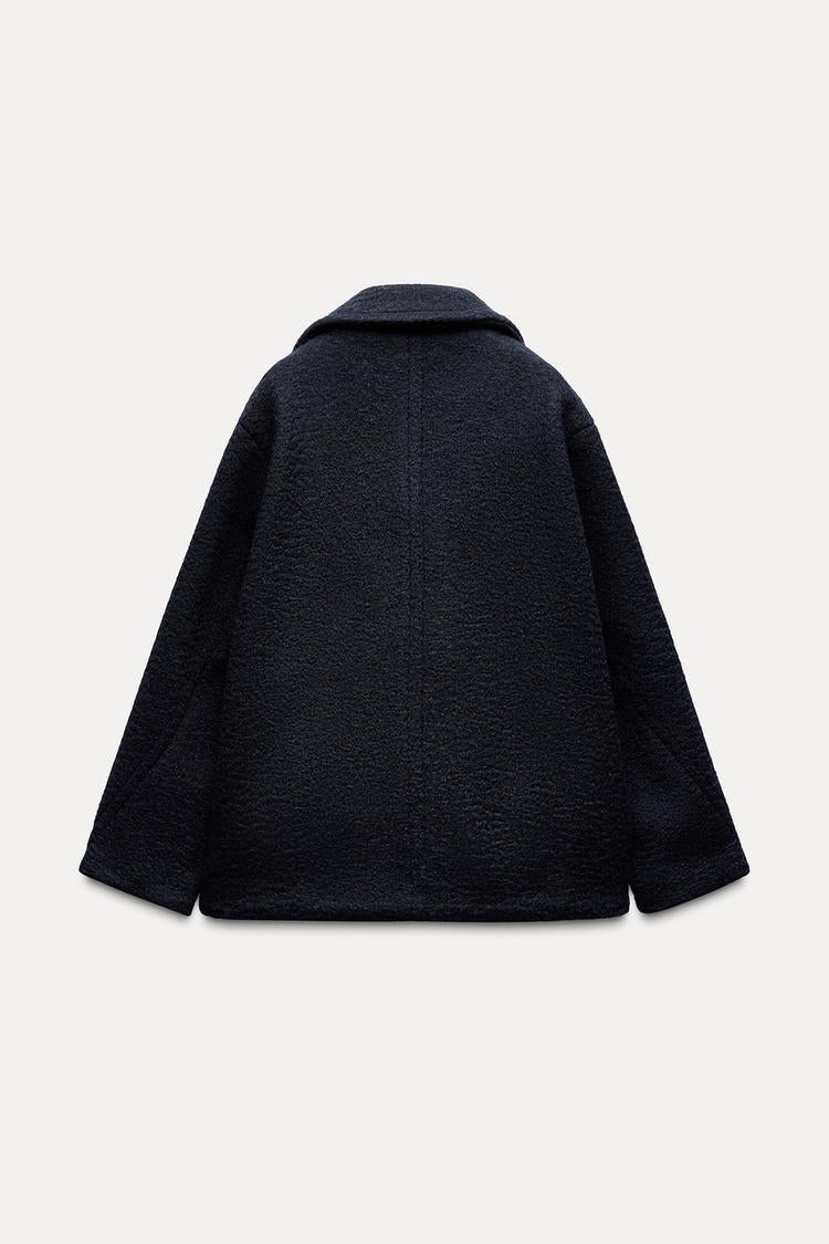 Manteau mis long bouclé - écru