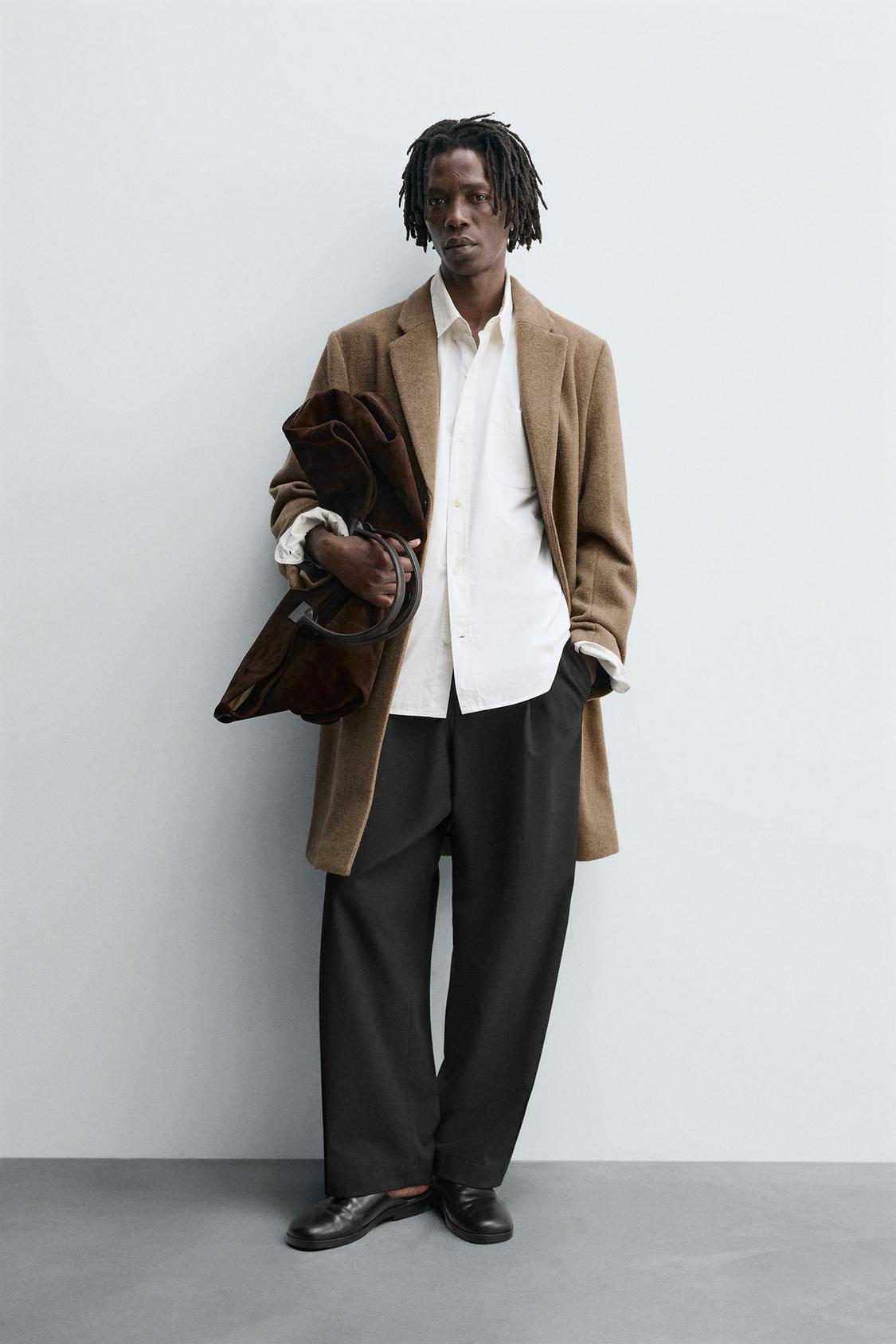 MANTEAU REGULAR FIT AVEC LAINE