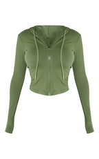 SHAPE HOODIE SCULPT KAKI À ZIP