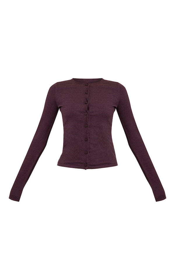 CARDIGAN EN MAILLE FINE À BOUTONS