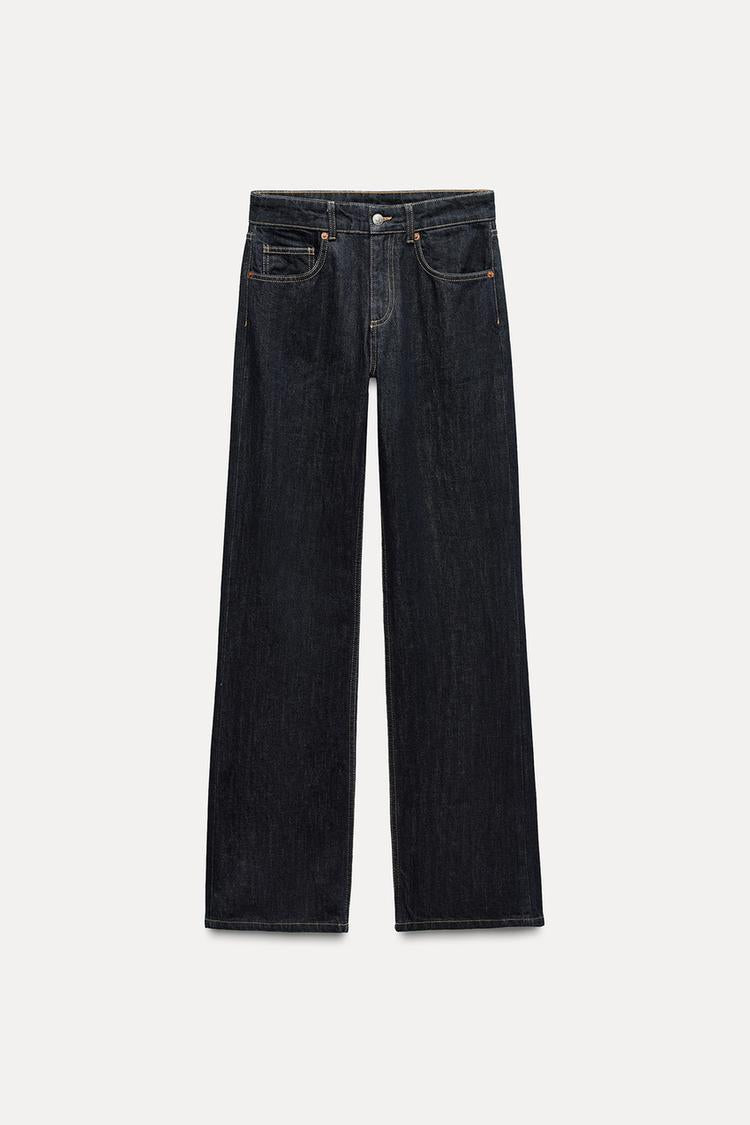 Jean trf wide leg taille normale - Bleu marine